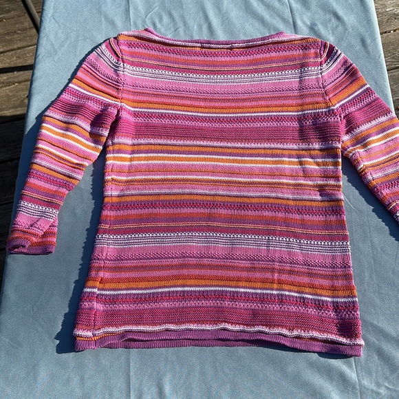 Lauren Ralph Lauren 3/4 sleeve multi knit multi color sweater purple, pink S/P - Picture 3 of 7